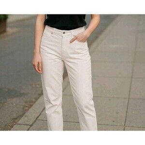 J Jill corduroy pants size 14 Ivory Color stretch With Pockets Ankle Pants